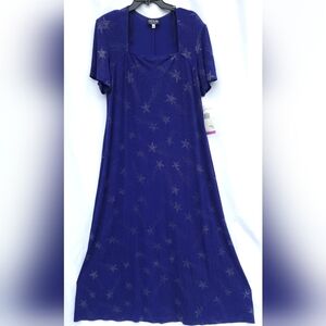 ONYX-Nite Wendye Chaitin Shiny Glitter Long Dress, Purple, Stretchy-Dress Sz-20
